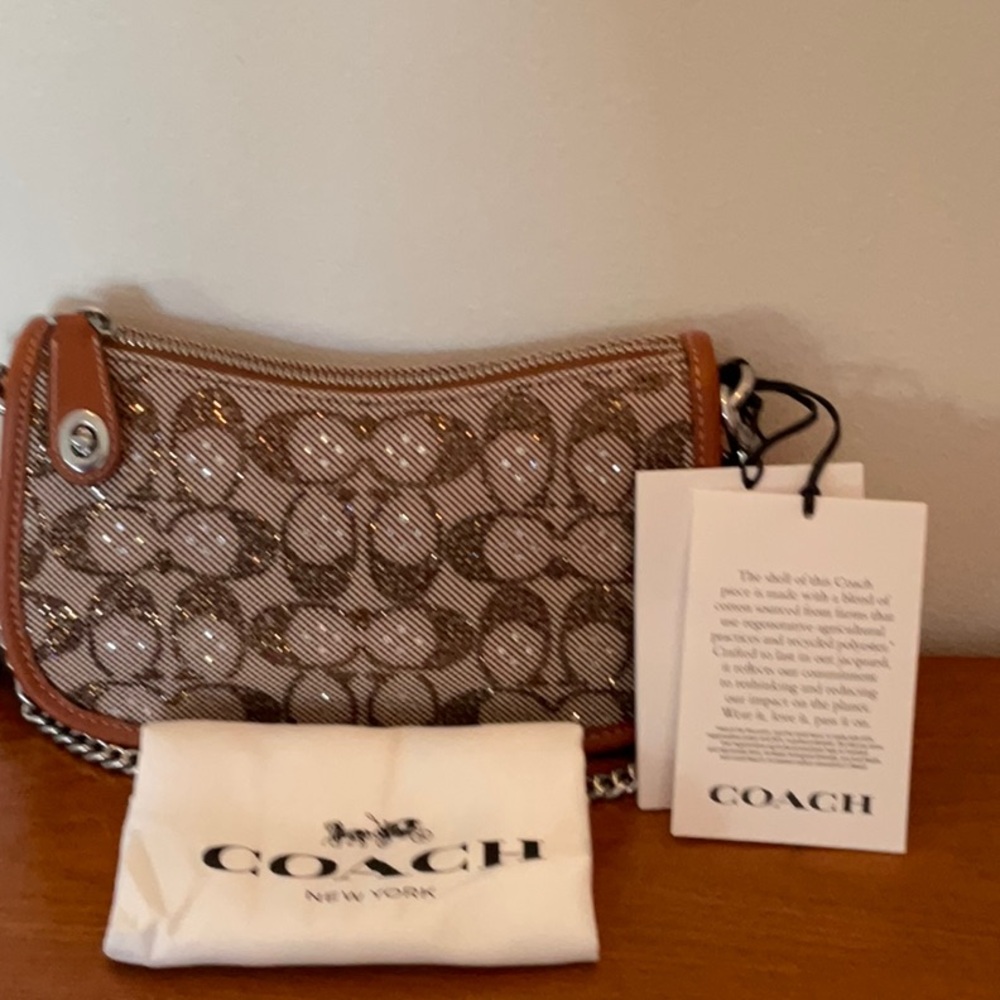 Coach Jacquard Swinger 20 Crystal Bag - Picture 8 of 11